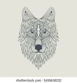 vector de ornamento de lobo