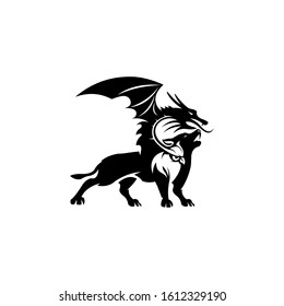 wolf dragon and owl vector