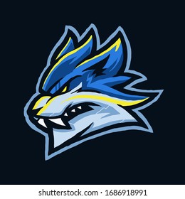 Wolf e sport head vector illustration
