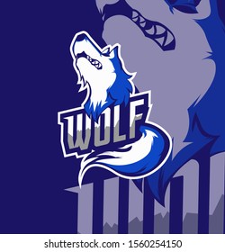 wolf e sports logo blue