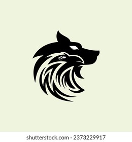 Wolf and eagle nice combination logo