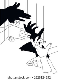 Lobo y sombra de la mano de la alce