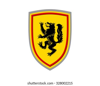 wolf emblem shield heraldic image vector