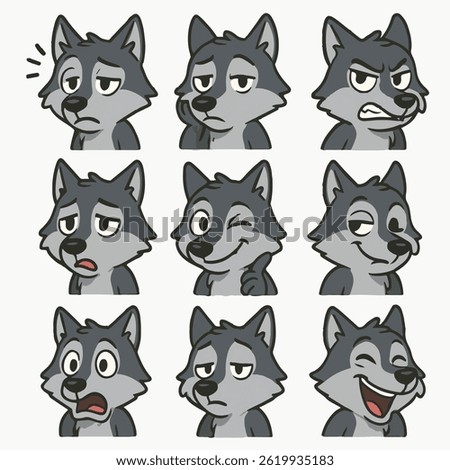 Wolf emotions set icons cartoon vector
vector set collection cartoon animals illustration on white background
cartoon collection wolf
Collection of 9 cartoon animals