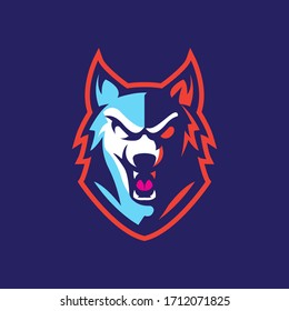 Wolf Esport Character Mascot Logo Design Vector Template 