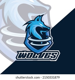 Wolf Esport Gaming Logo Illustration, Wolves Mascot Esport Logo Design, Snarling Wolf Logo Esports