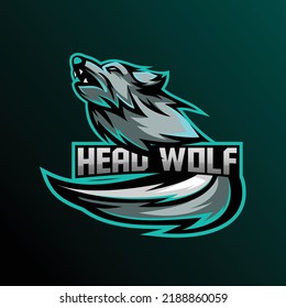 Wolf Esport gaming logo vector design