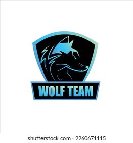 wolf esport logo design gradient colorful