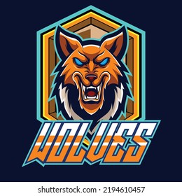 Wolf esport logo illustration with premium quality stock vector