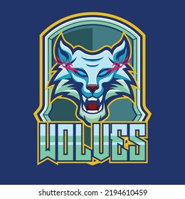 Wolf esport logo illustration with premium quality stock vector
