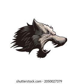 wolf e-sport logo illustration vector design
