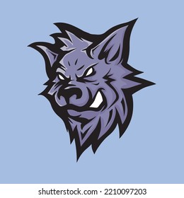 Wolf Esports Logo Cartoon Mascot Vector Design