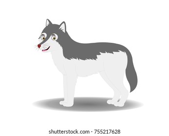 Wolf with Expressions - Cartoon Vector Image