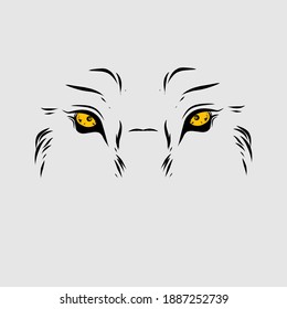 Wolf eyes Line. Pop Art logo. Colorful design with dark background. Abstract vector illustration. Isolated black background for t-shirt, poster, clothing, merch, apparel, badge design