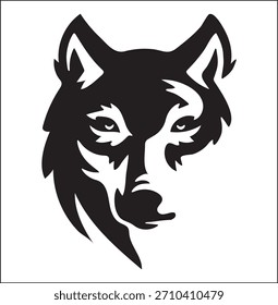 Cara de lobo blanco y negro