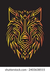 Wolf, face of chaos illusion, cuts both ways hybrid image illusion, ferrofluid