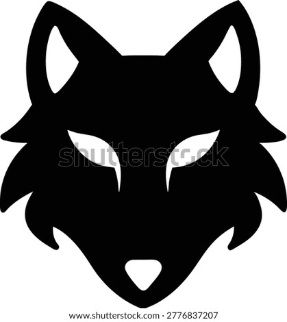 Wolf face flat icon vector design, wild animal tribal minimal vector illustration