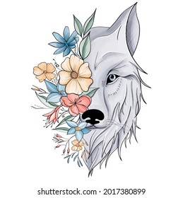 3,732 Floral wolf Images, Stock Photos & Vectors | Shutterstock