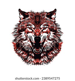 cara de lobo al estilo de grunge
