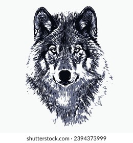 wolf face in grunge style