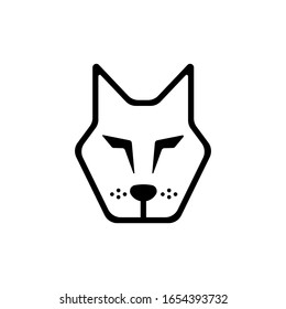 Wolf face icon isolated on white background. Vector illustration. Eps 10.