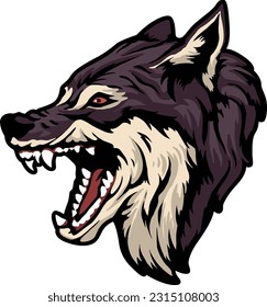 Wolf Face Illustration. Wild. Face. Vector