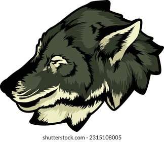 Wolf Face Illustration. Wild. Face. Vector