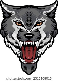 Wolf Face Illustration. Wild. Face. Vector