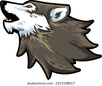 Wolf Face Illustration. Wild. Face. Vector