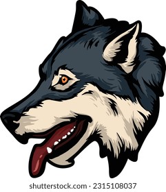 Wolf Face Illustration. Wild. Face. Vector