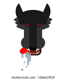 Wolf face isolated. Predator beast muzzle head vector illustration