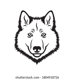 Wolf face isolated vector illustration