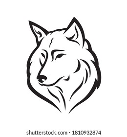 Wolf face isolated vector illustration