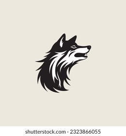 Wolf face logo design template