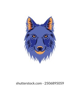 wolf face logo design template