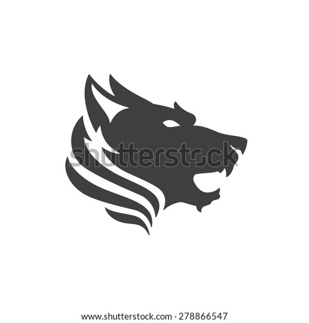 wolf face logo emblem template mascot stock vector royalty free