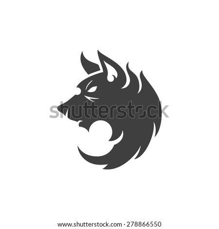 wolf face logo emblem template mascot stock vector royalty free