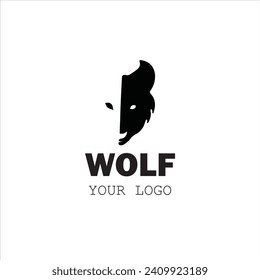 wolf face logo, suitable for creating a logo for your group or business,
