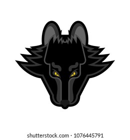 Wolf face logo symbol cartoon style. Head predator