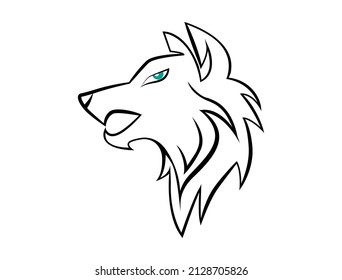 ilustración vectorial del logotipo de la cara del lobo 