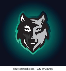 Diseño del logotipo de la mascota Wolf Face 