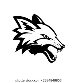 Wolf face silhoutte drawing for laser cut svg