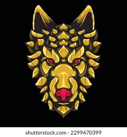 wolf face sketchy artwork design  illustration