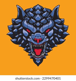 wolf face sketchy artwork design  illustration