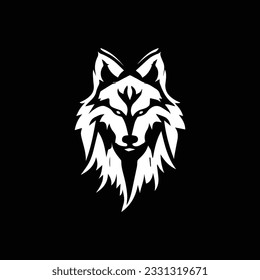 wolf face in  vector design