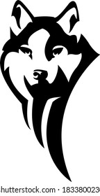 wolf face vector design on whit back ground. 