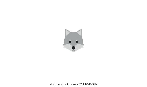 Wolf Face Vector Flat Icon. Wolf Face Vector Isolated Icon. Emoji Illustration. Wolf Vector Emoticon