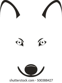 wolf face, vector illustration