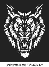 Stock Vector Vector Illustration Of Wolf Face Blac Roblox - Music Codes