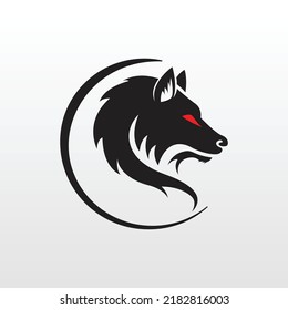wolf face vector illustration. wolf icon.